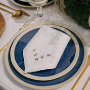 Mafra linen napkin with flower embroidery