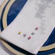 Mafra linen napkin with flower embroidery