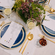 Mafra linen napkin with flower embroidery