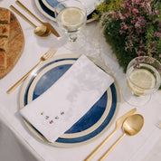 Mafra linen napkin with flower embroidery