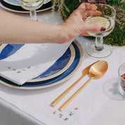 Mafra linen napkin with flower embroidery