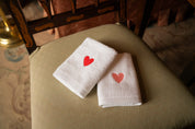 Luxus face towel with embroidered heart