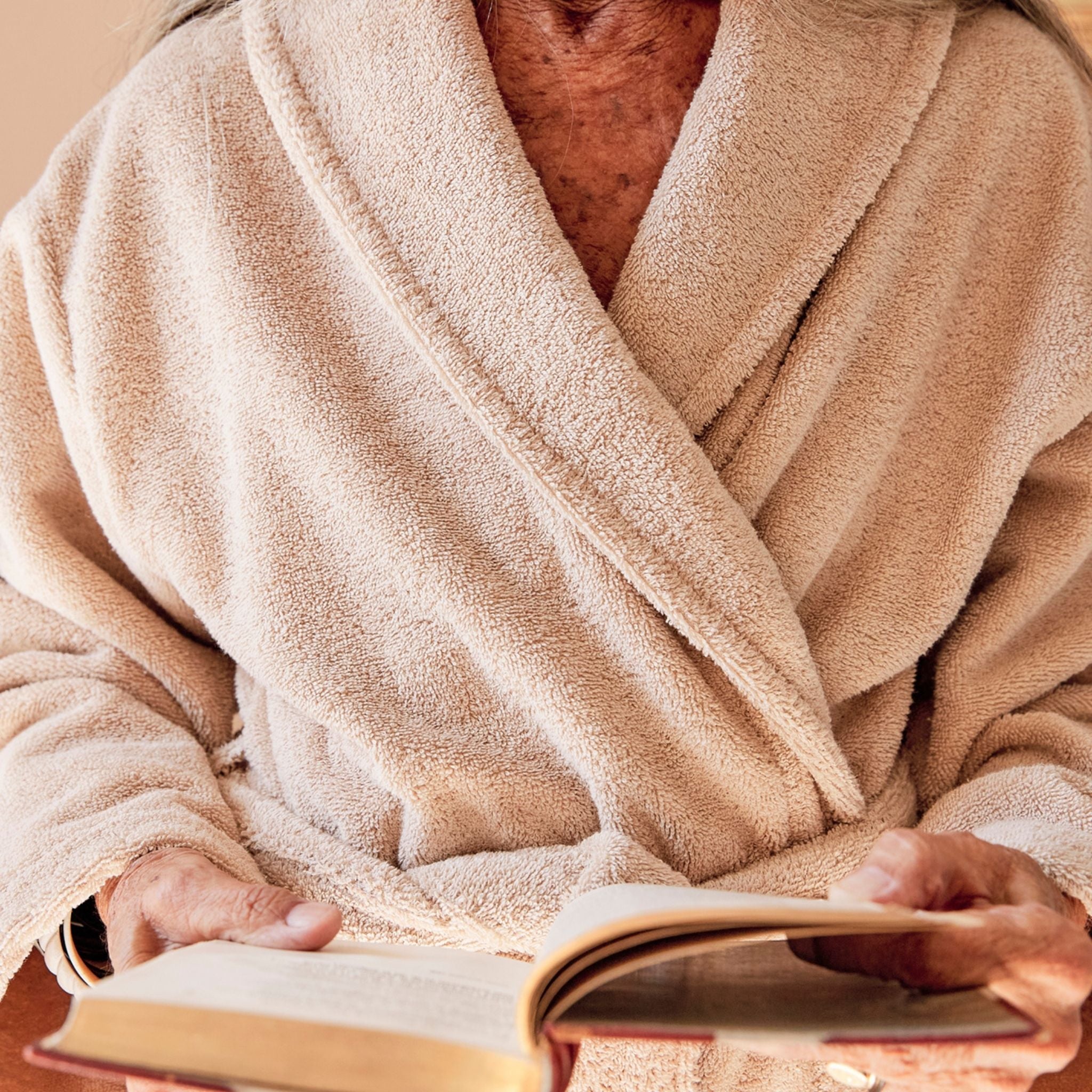 Beige bathrobe