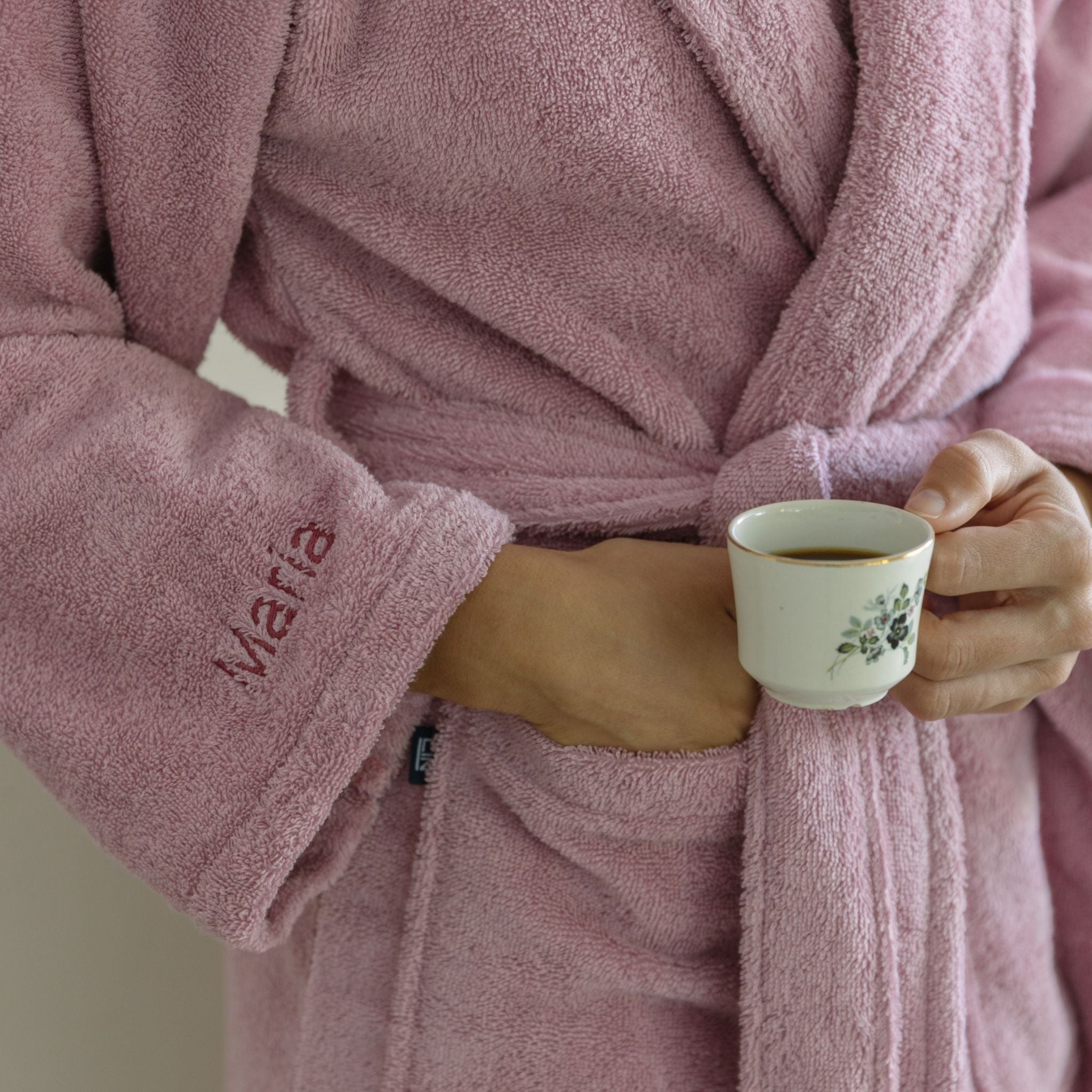 Old pink bathrobe
