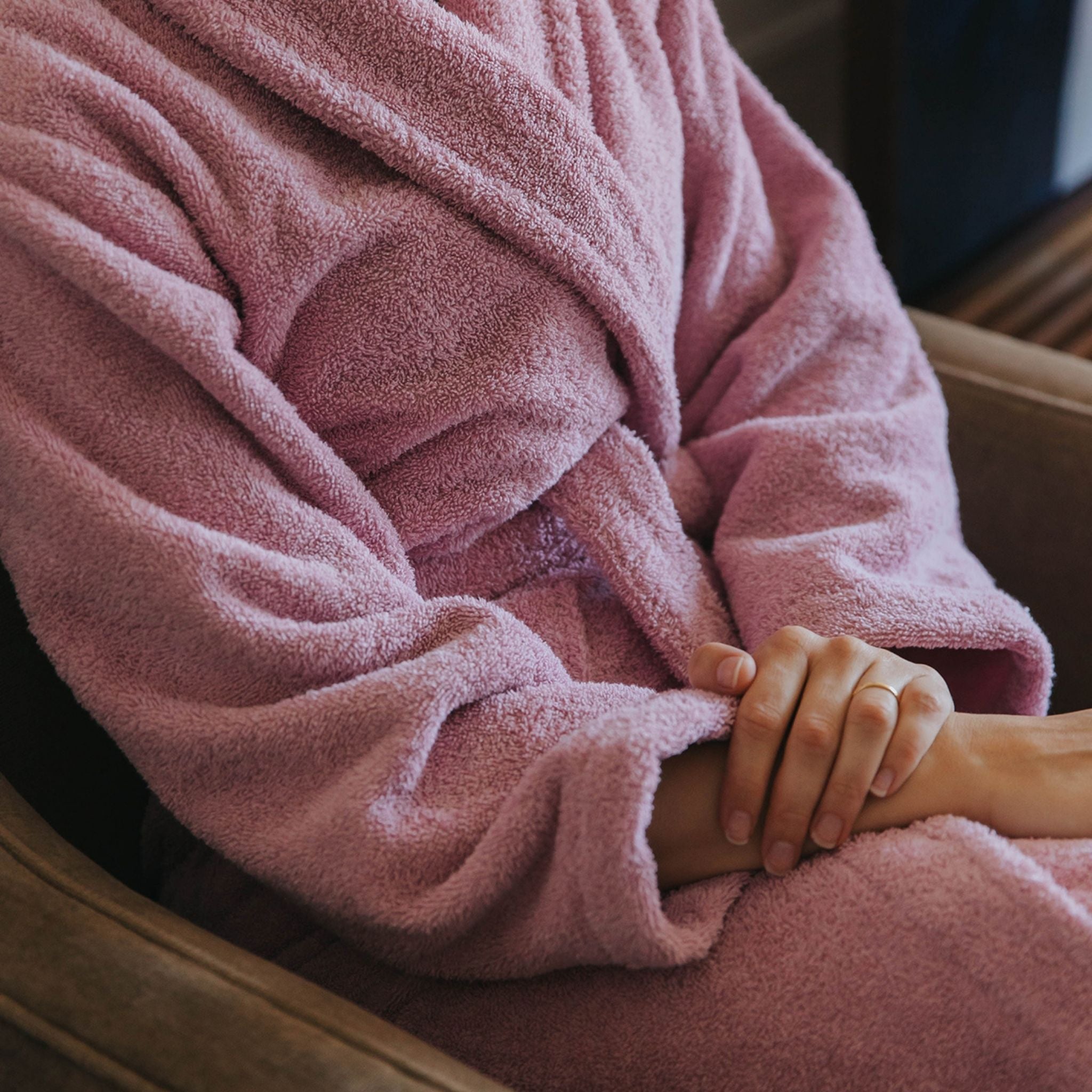 Old pink bathrobe