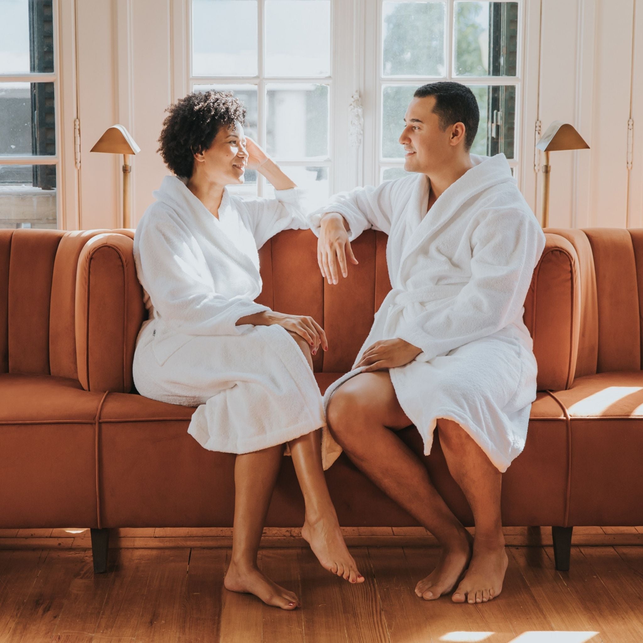 White bathrobe