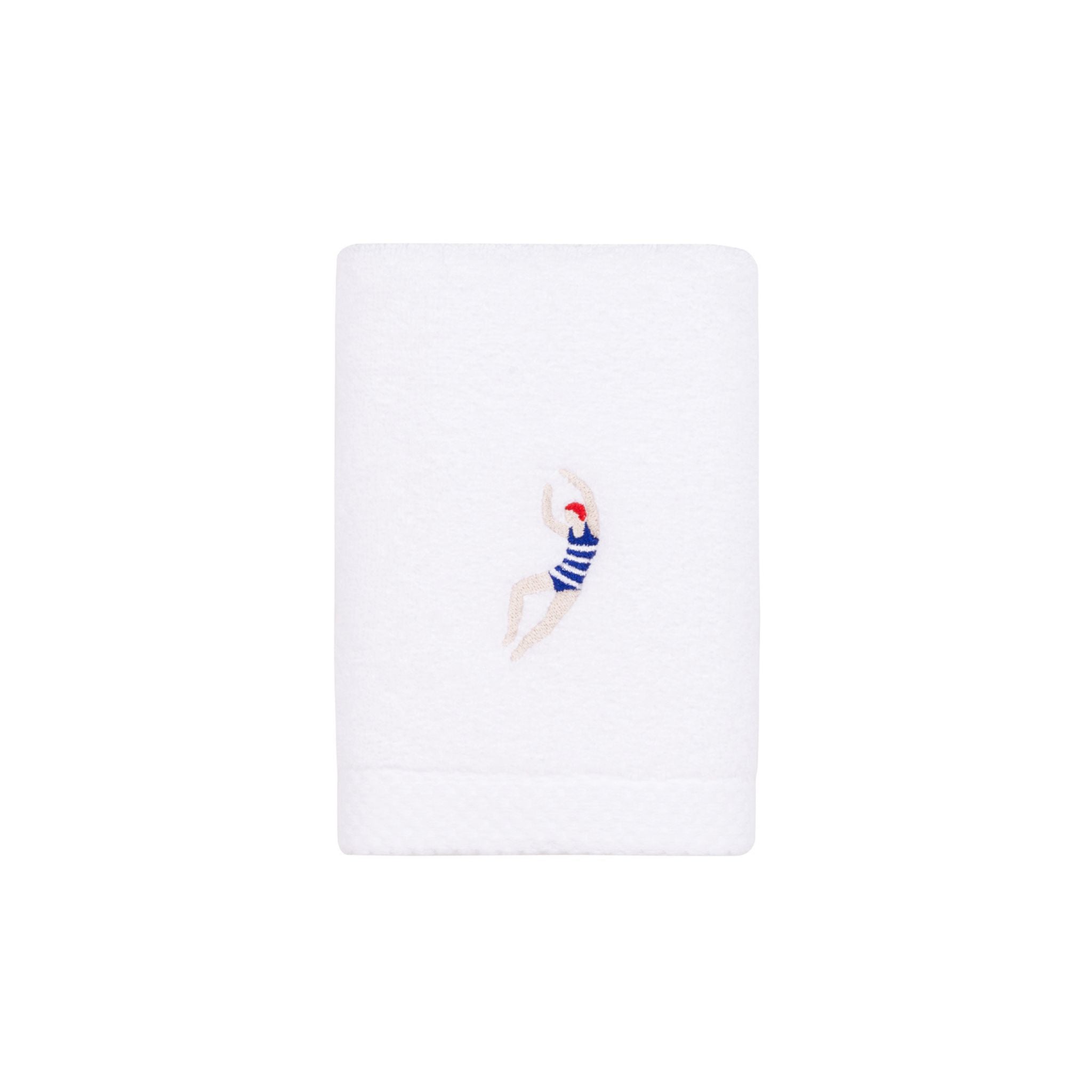 Luxus guest towel with retro swimmers and skiers embroidery (pack of 2)