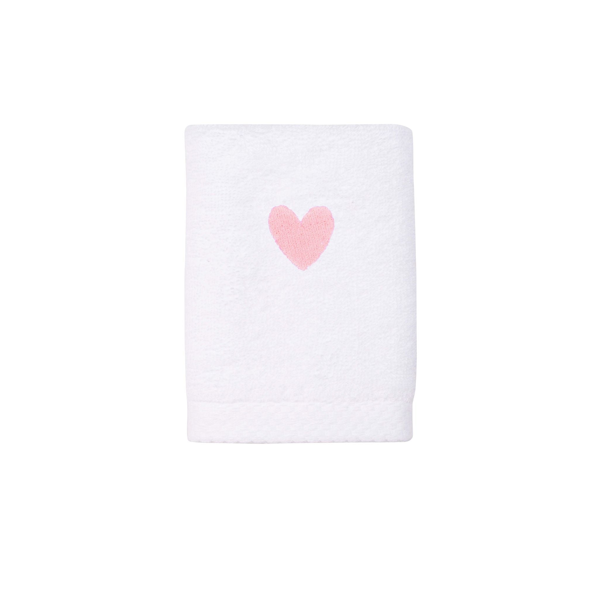 Luxus face towel with embroidered heart