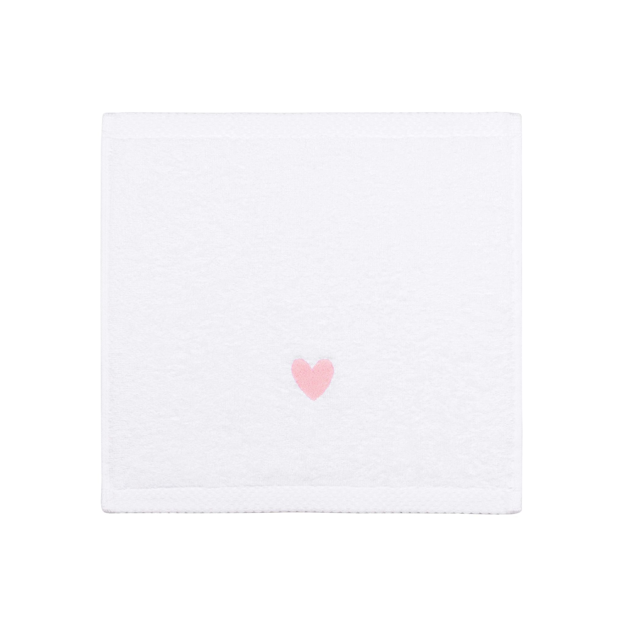 Luxus face towel with embroidered heart