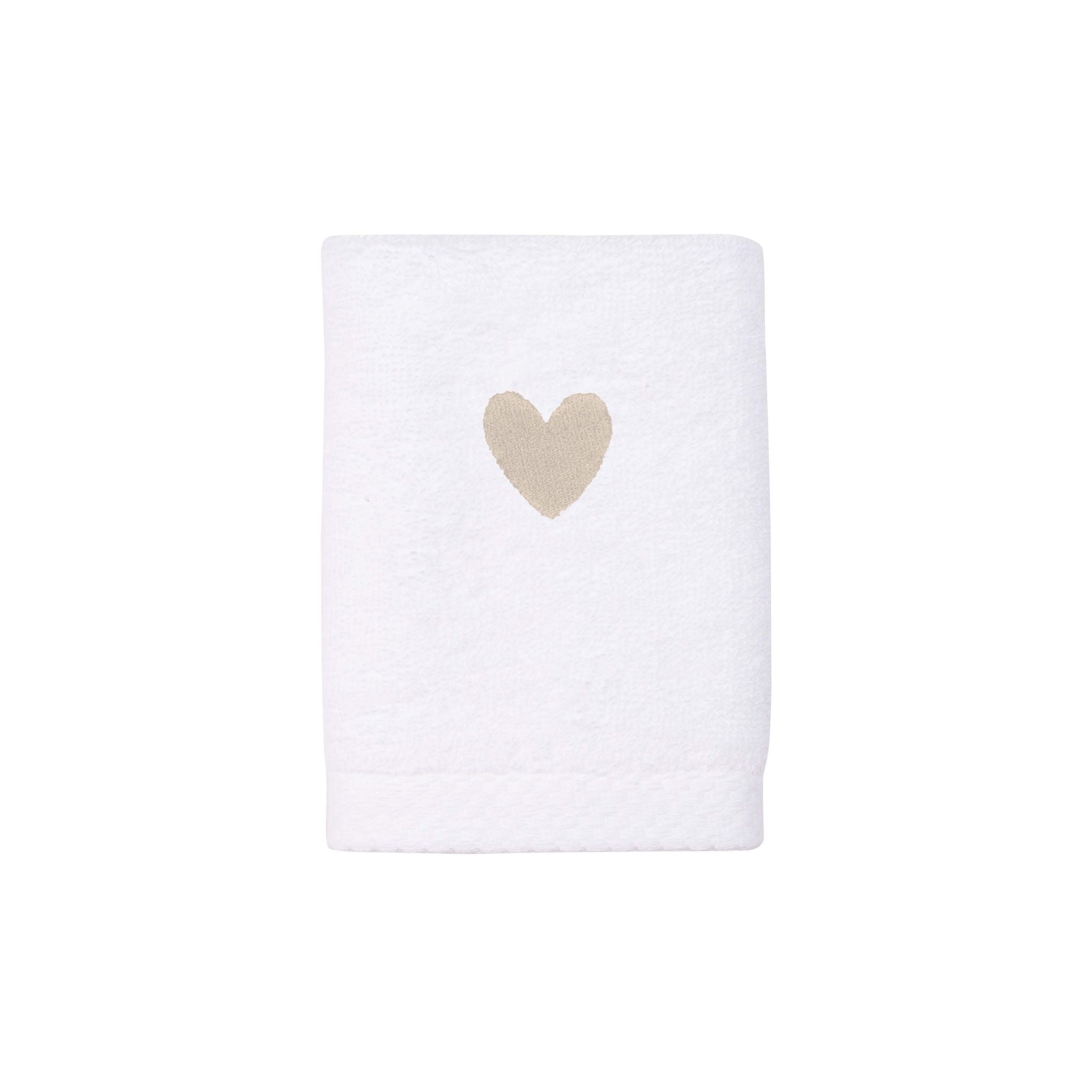 Luxus face towel with embroidered heart