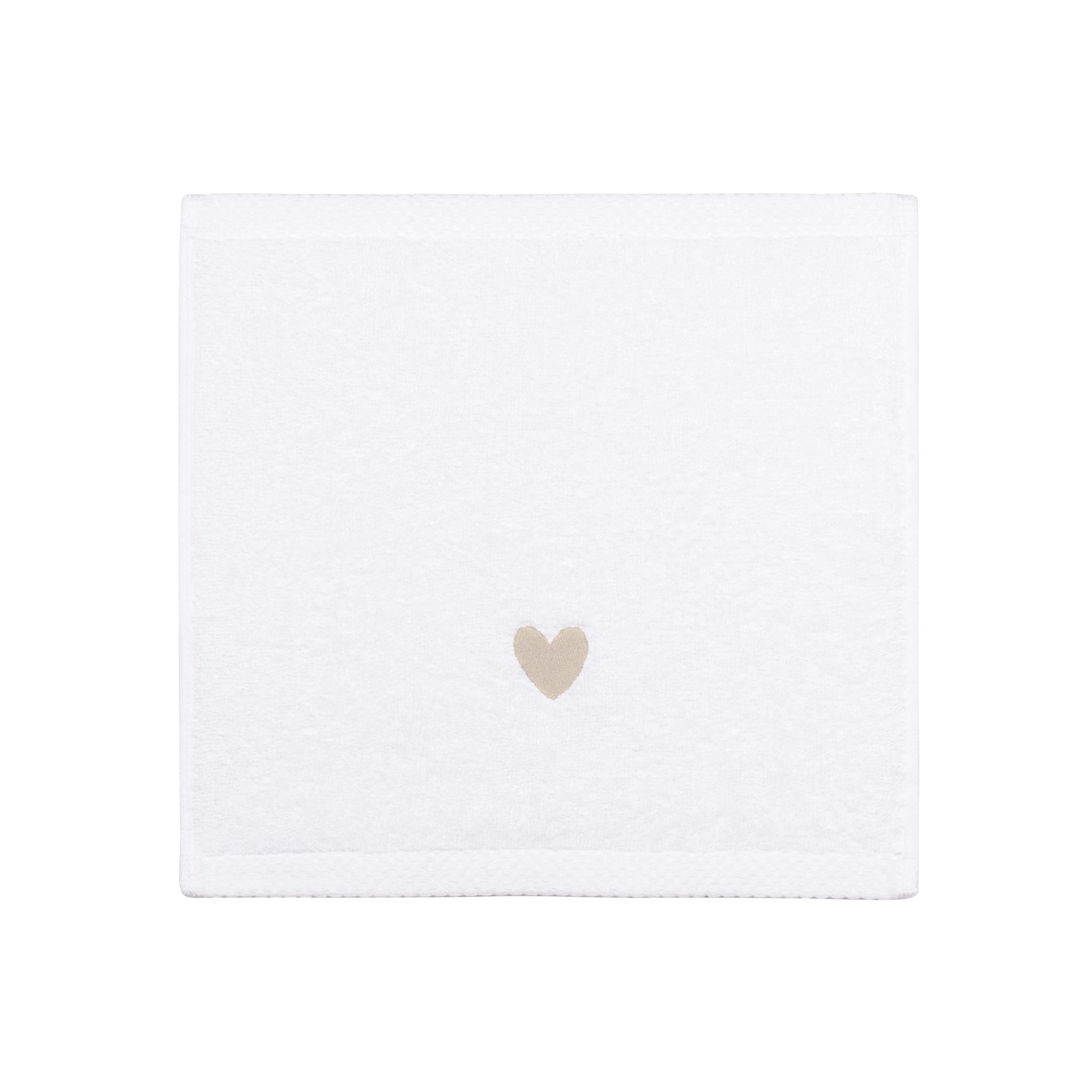 Luxus face towel with embroidered heart