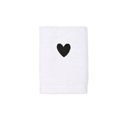 Luxus face towel with embroidered heart