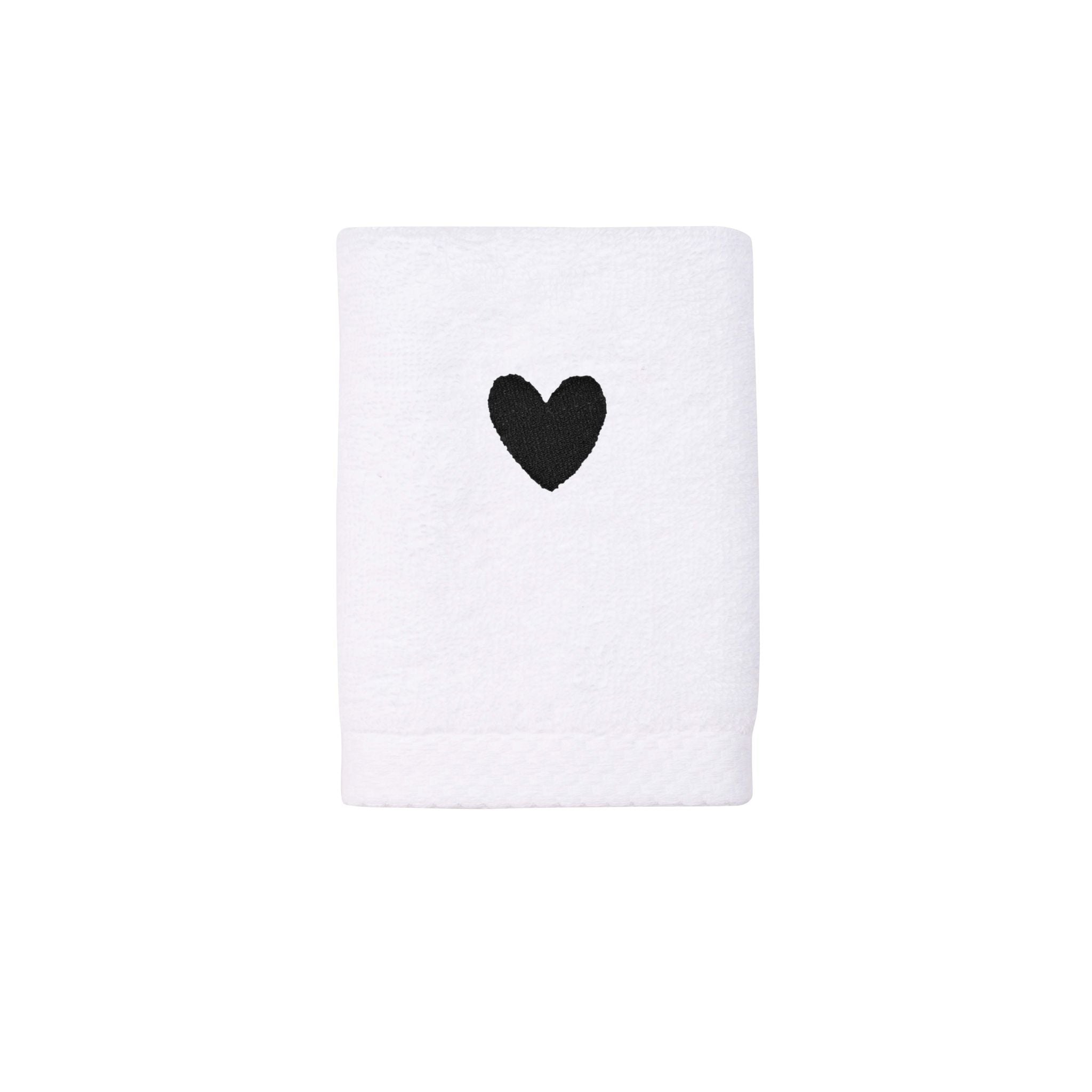 Luxus face towel with embroidered heart