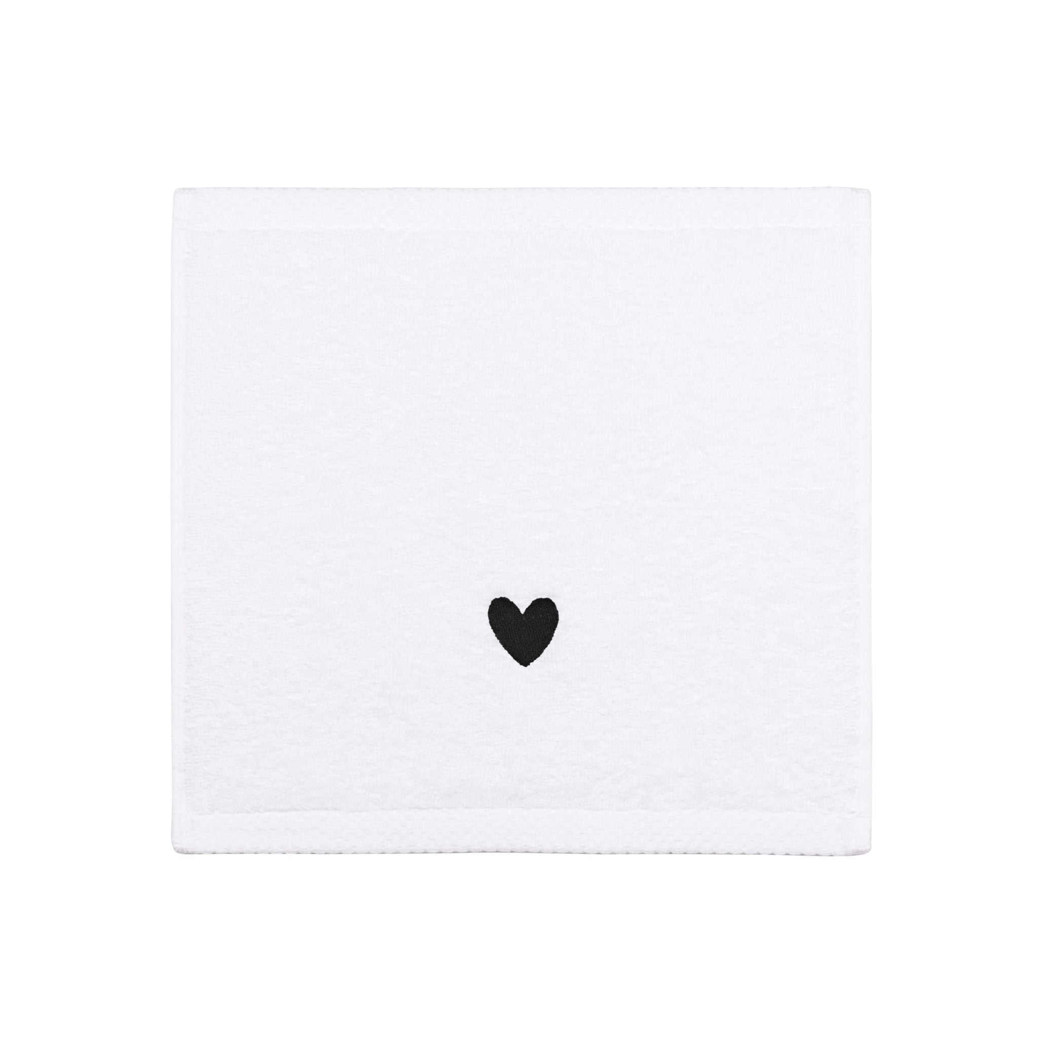 Luxus face towel with embroidered heart