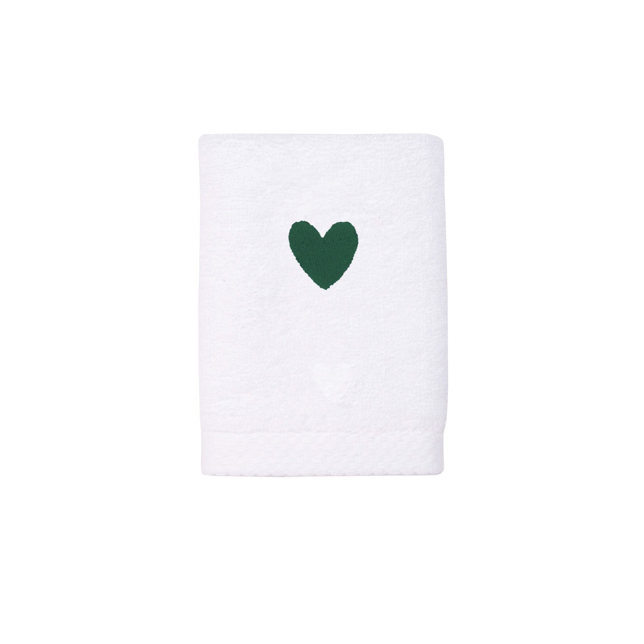 Luxus face towel with embroidered heart