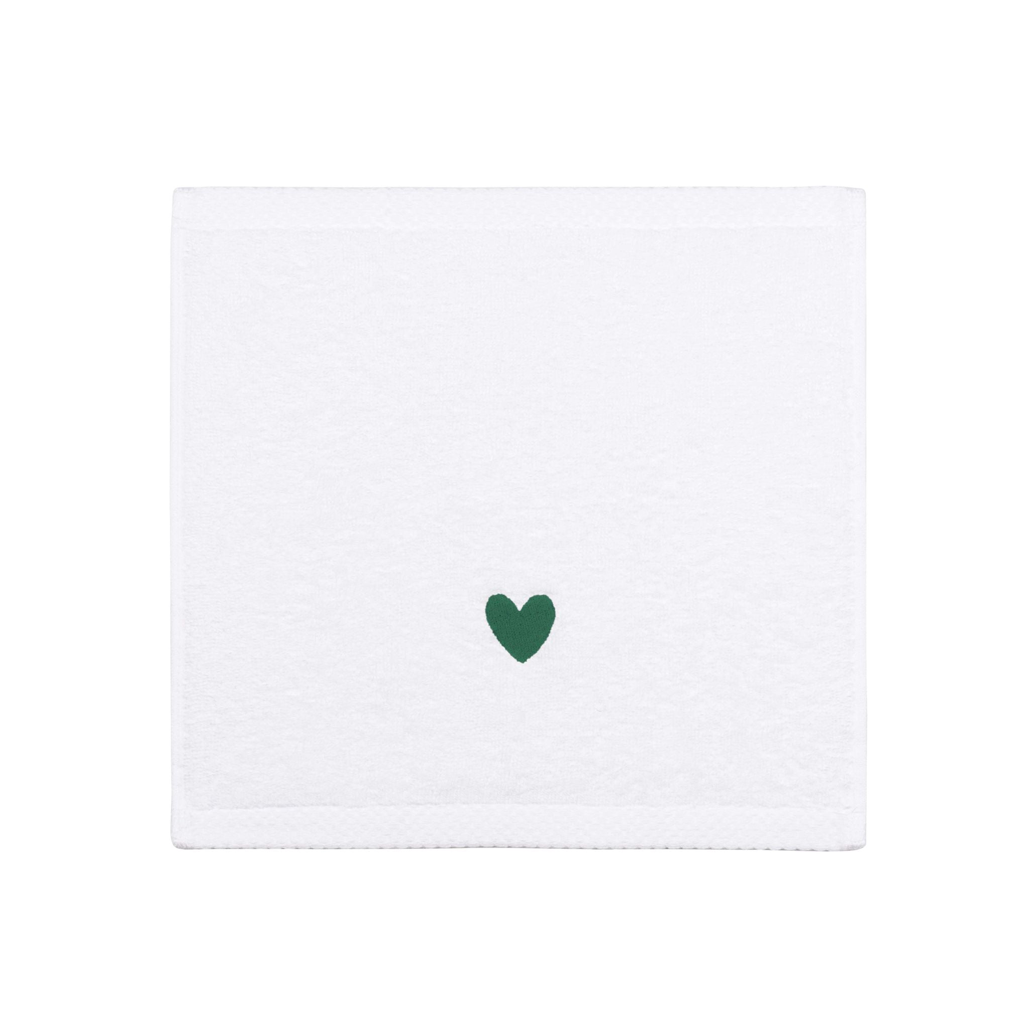 Luxus face towel with embroidered heart