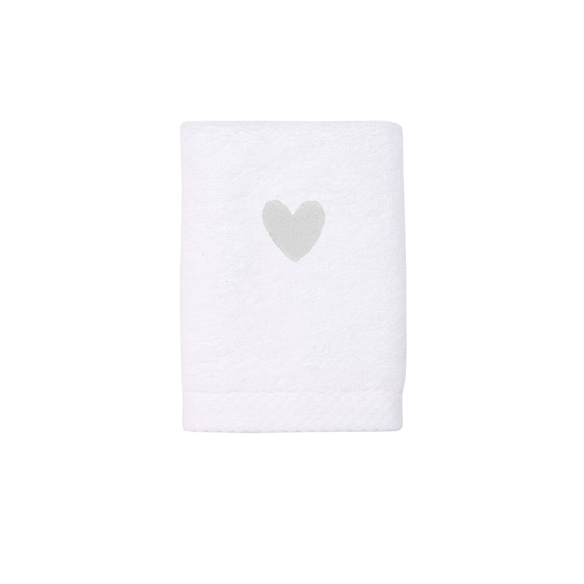 Luxus face towel with embroidered heart