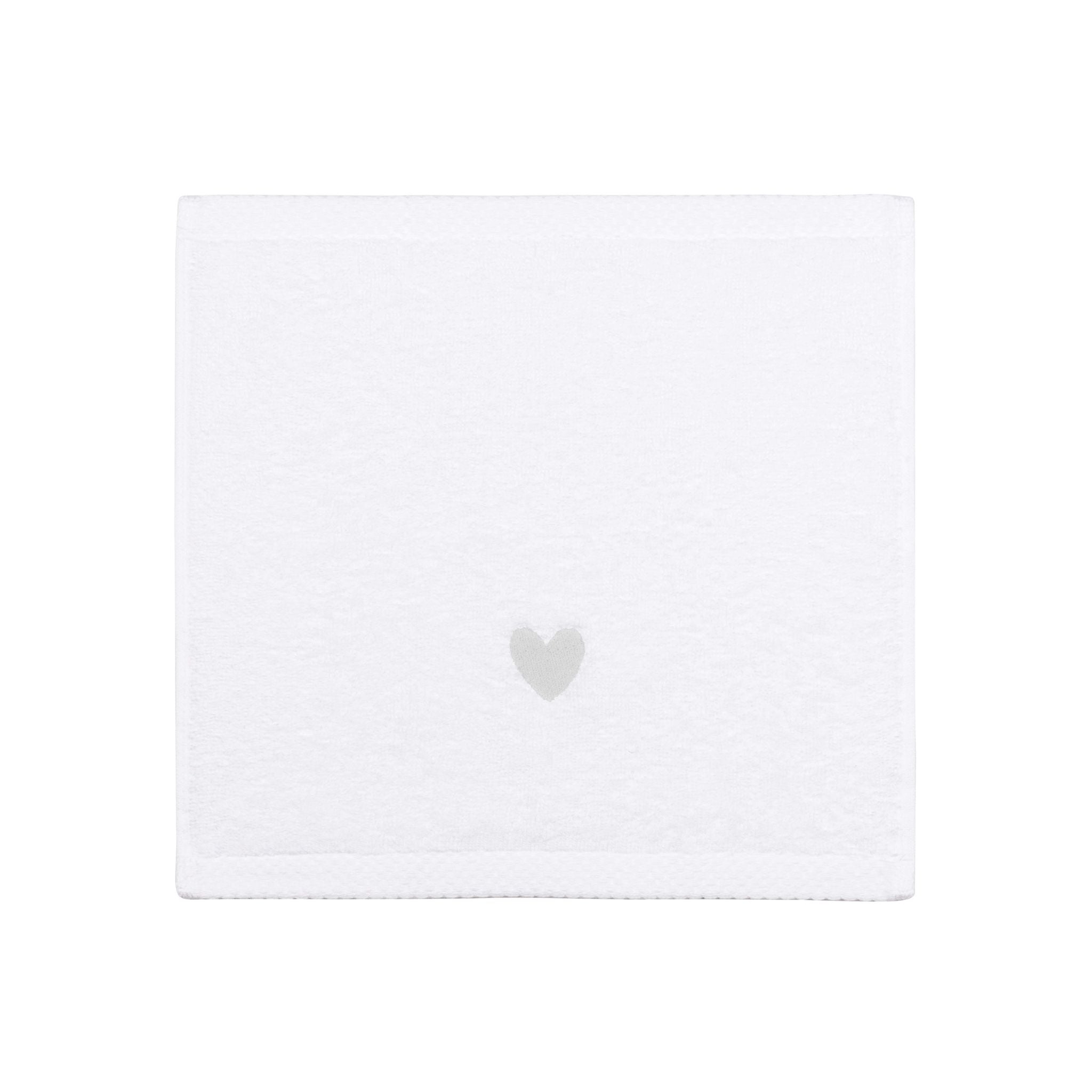 Luxus face towel with embroidered heart