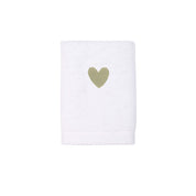 Luxus face towel with embroidered heart