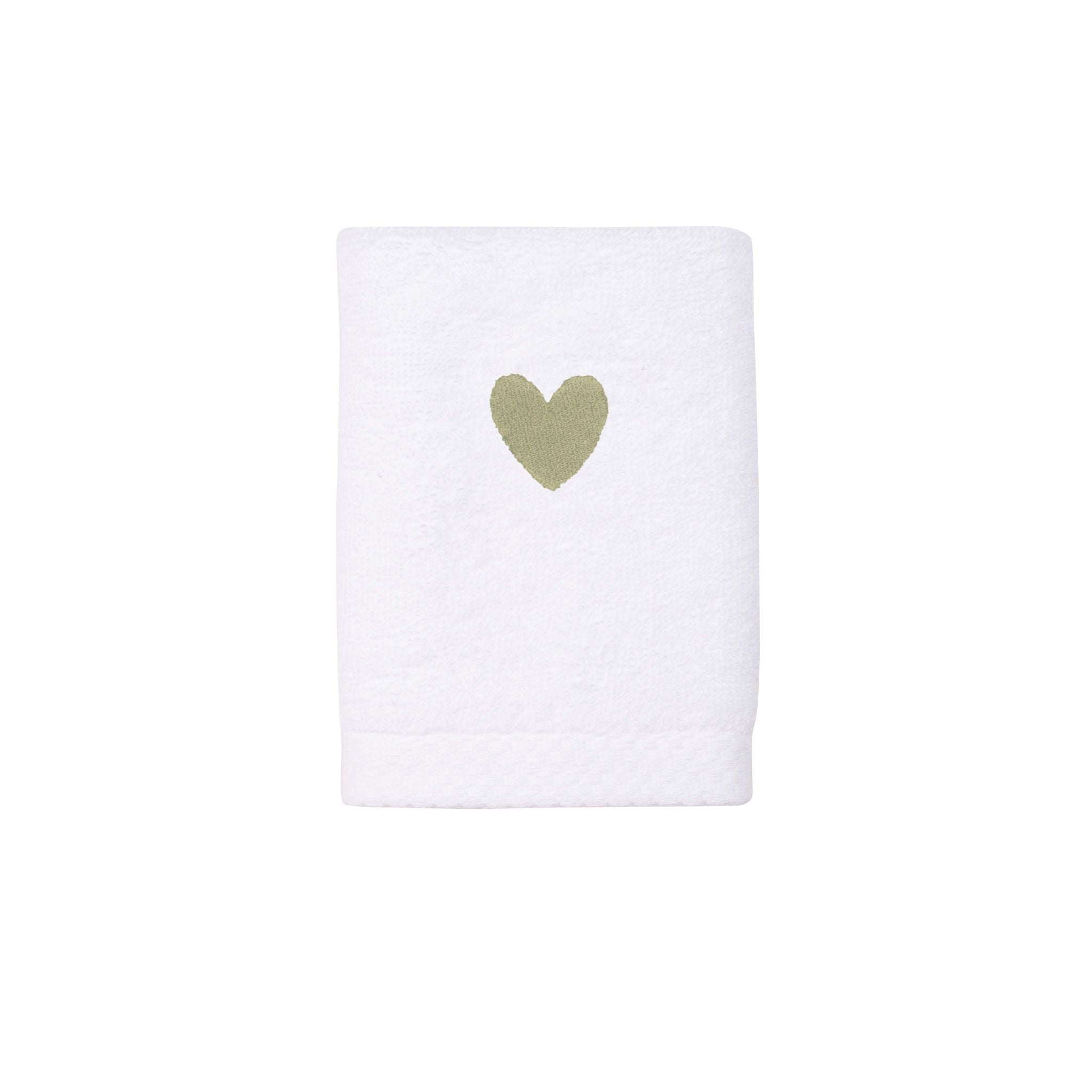 Luxus face towel with embroidered heart