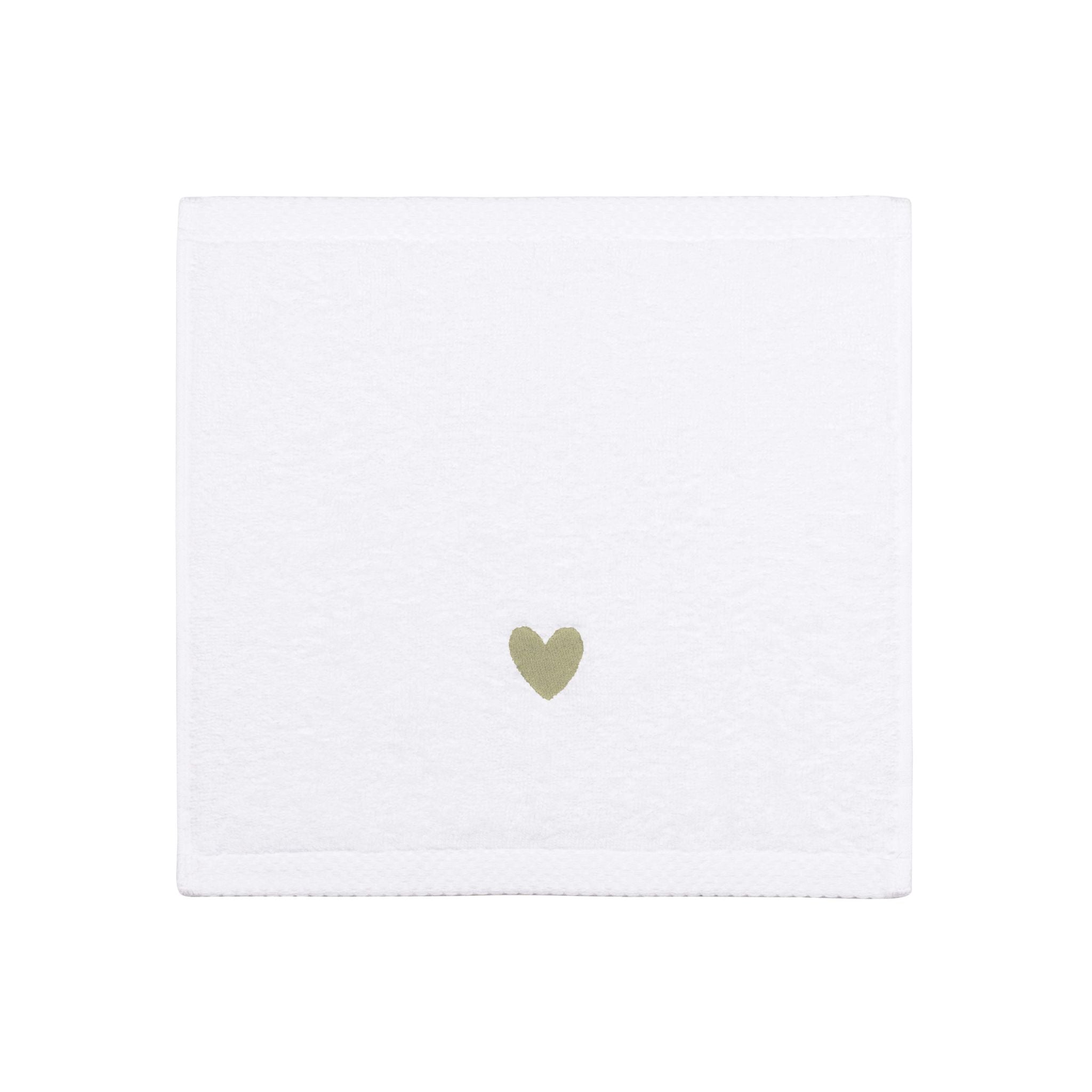 Luxus face towel with embroidered heart