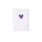 Luxus face towel with embroidered heart
