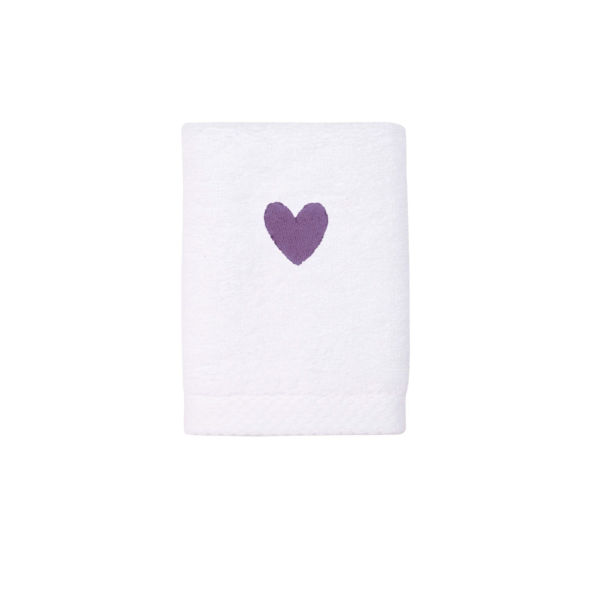 Luxus face towel with embroidered heart