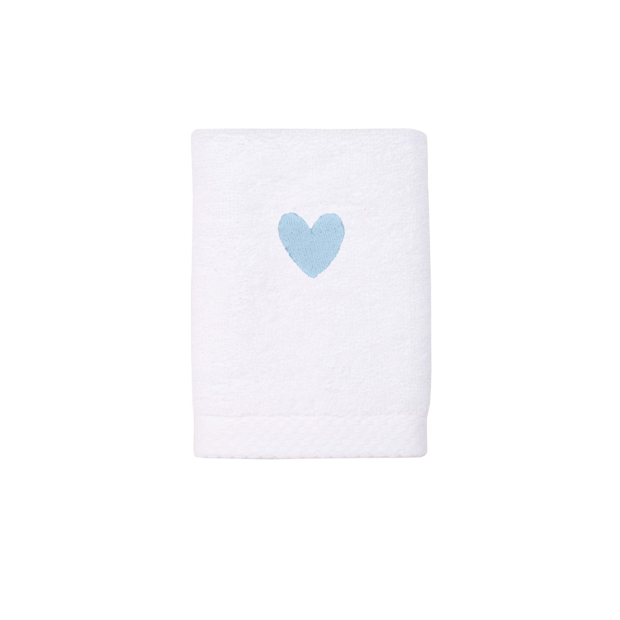 Luxus face towel with embroidered heart