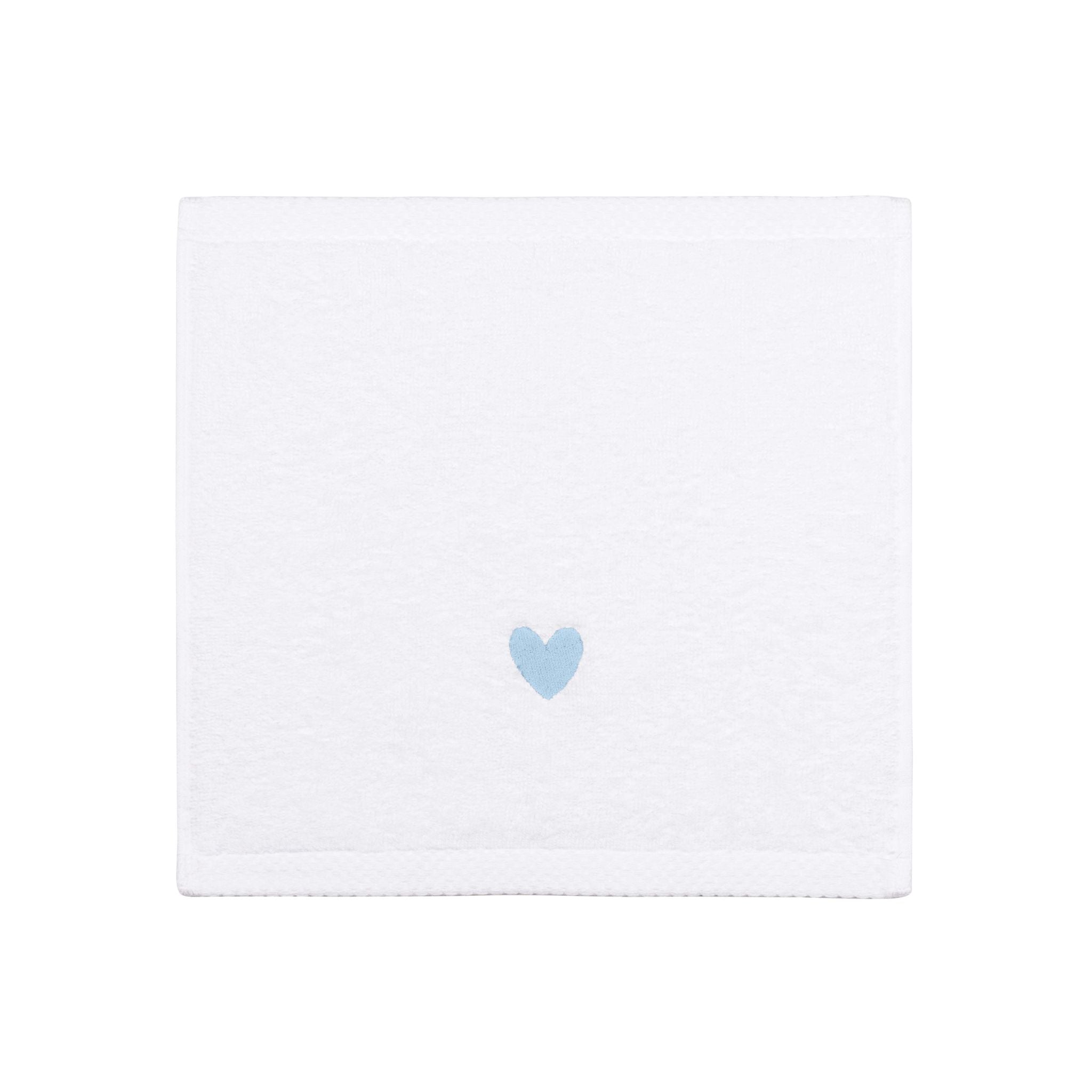 Luxus face towel with embroidered heart