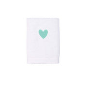 Luxus face towel with embroidered heart