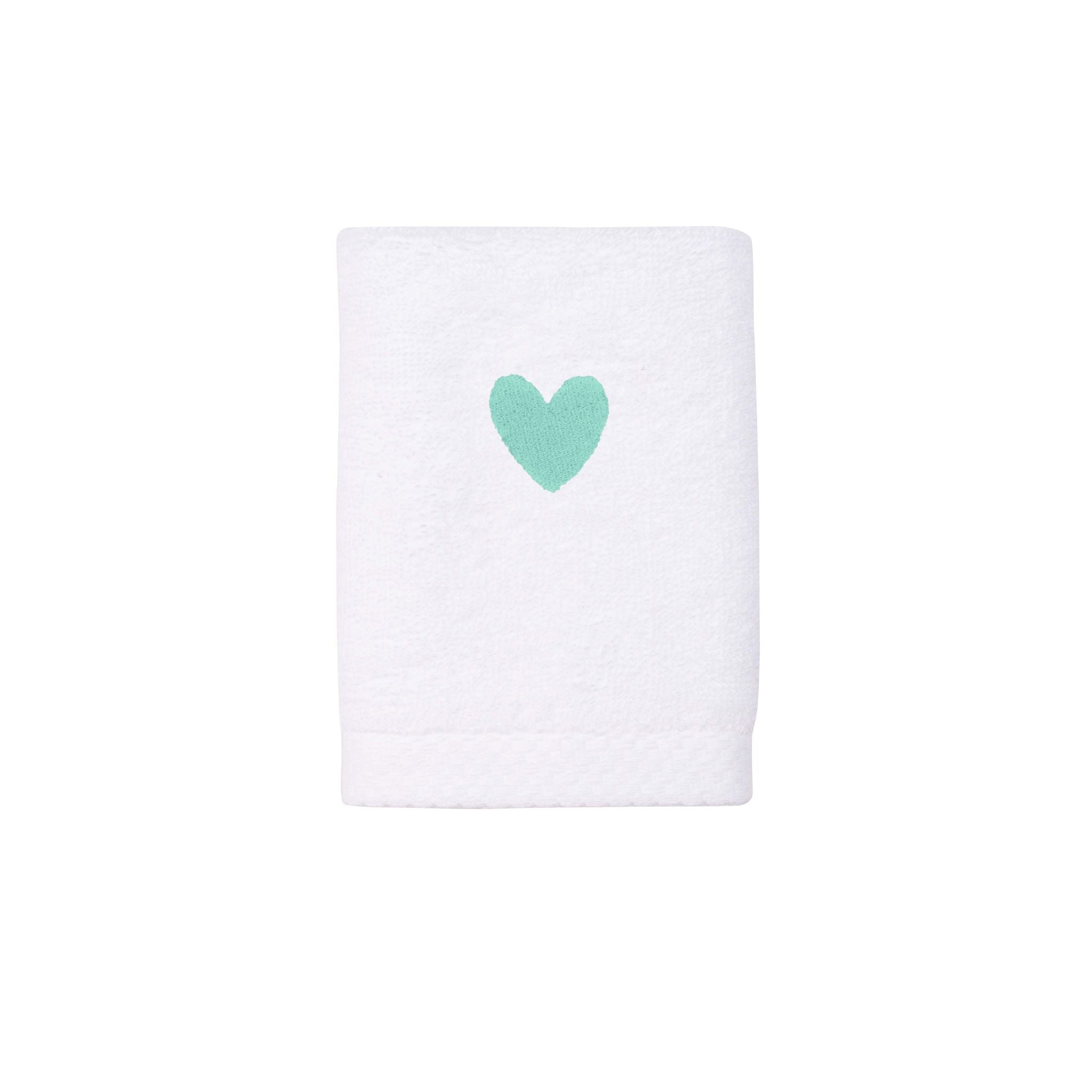 Luxus face towel with embroidered heart