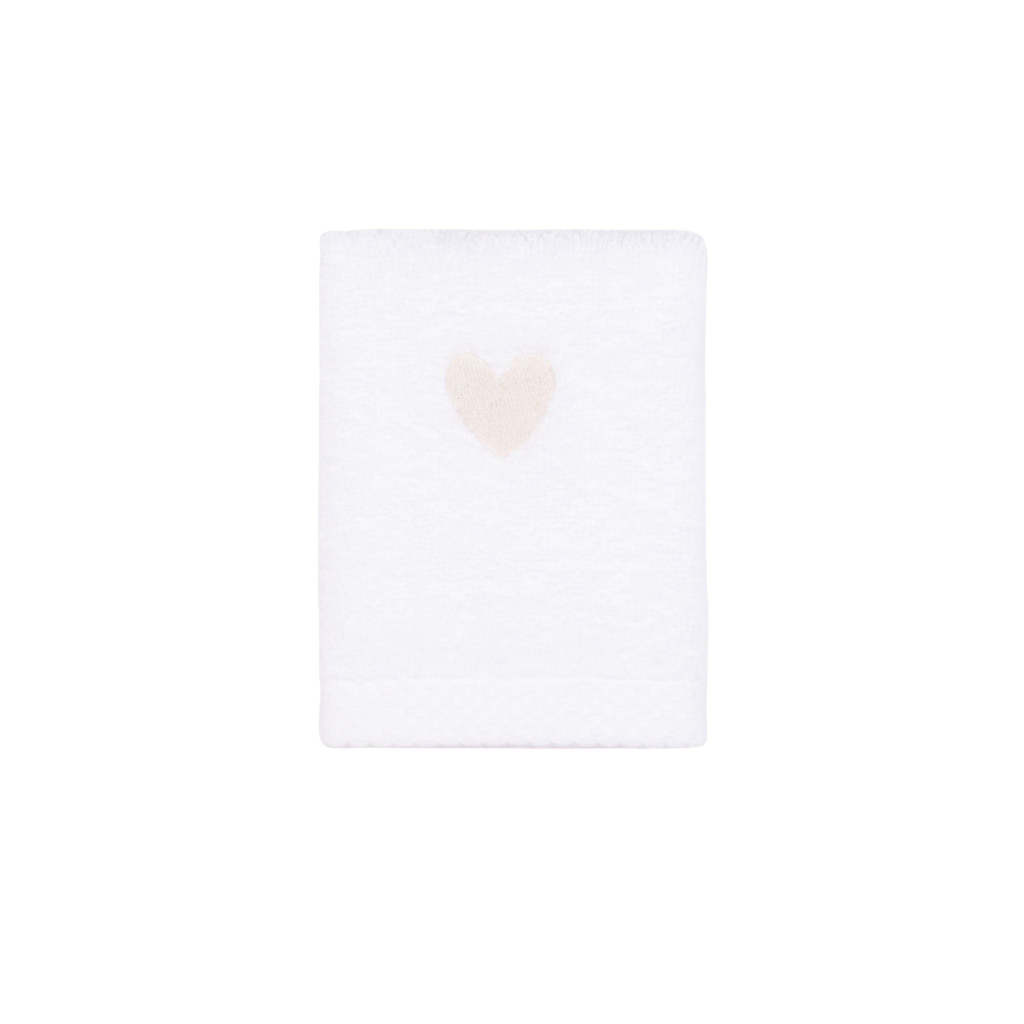Luxus face towel with embroidered heart