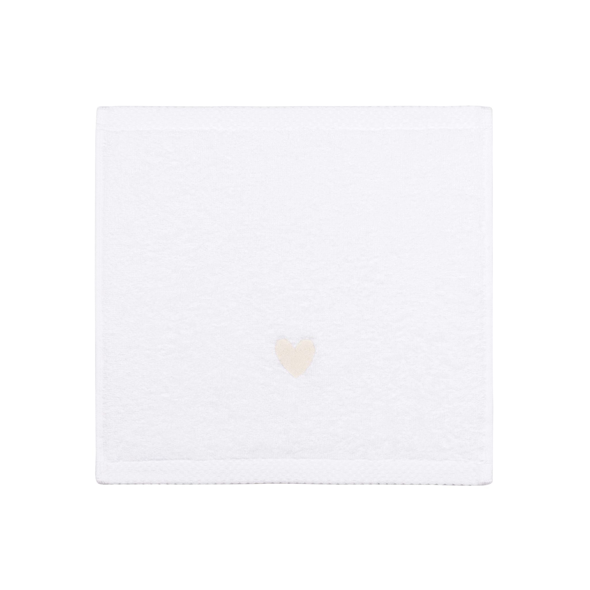 Luxus face towel with embroidered heart