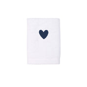 Luxus face towel with embroidered heart