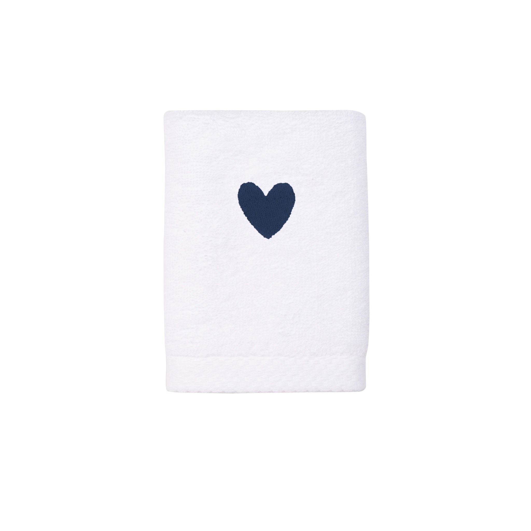 Luxus face towel with embroidered heart