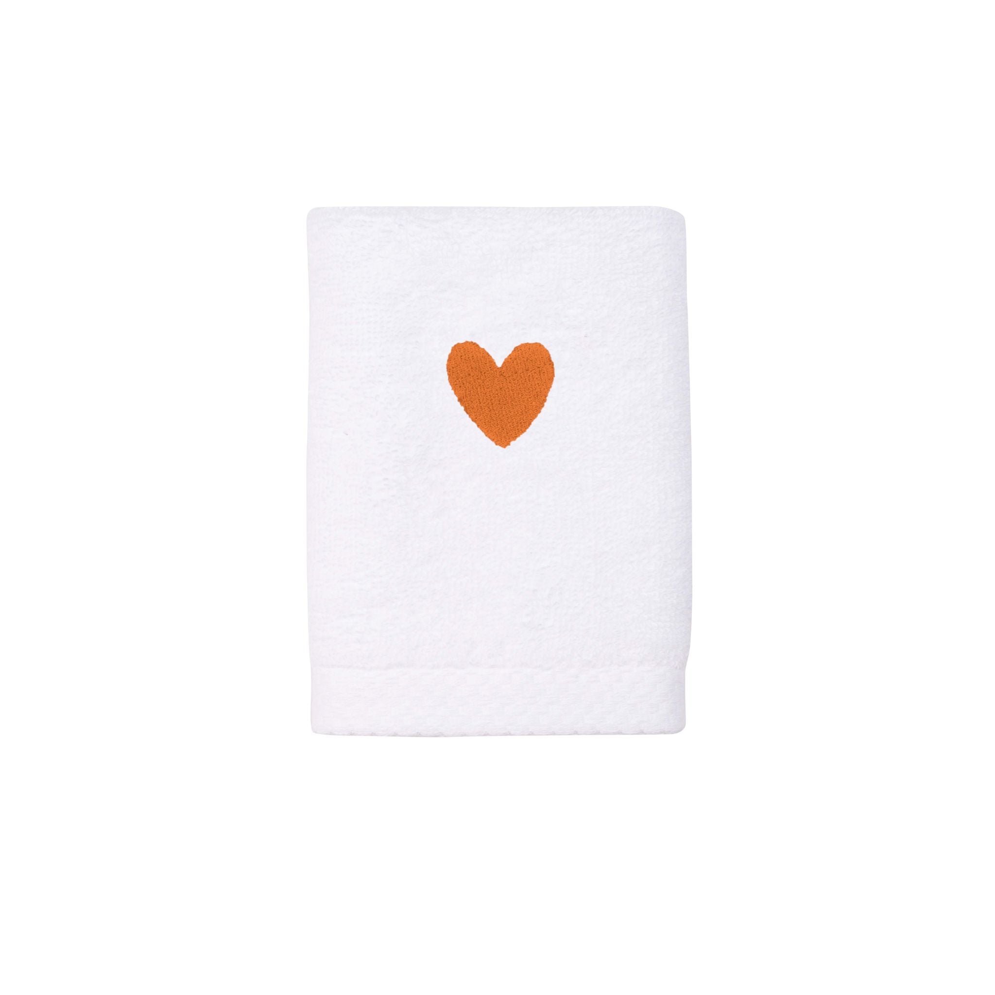 Luxus face towel with embroidered heart