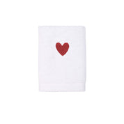Luxus face towel with embroidered heart