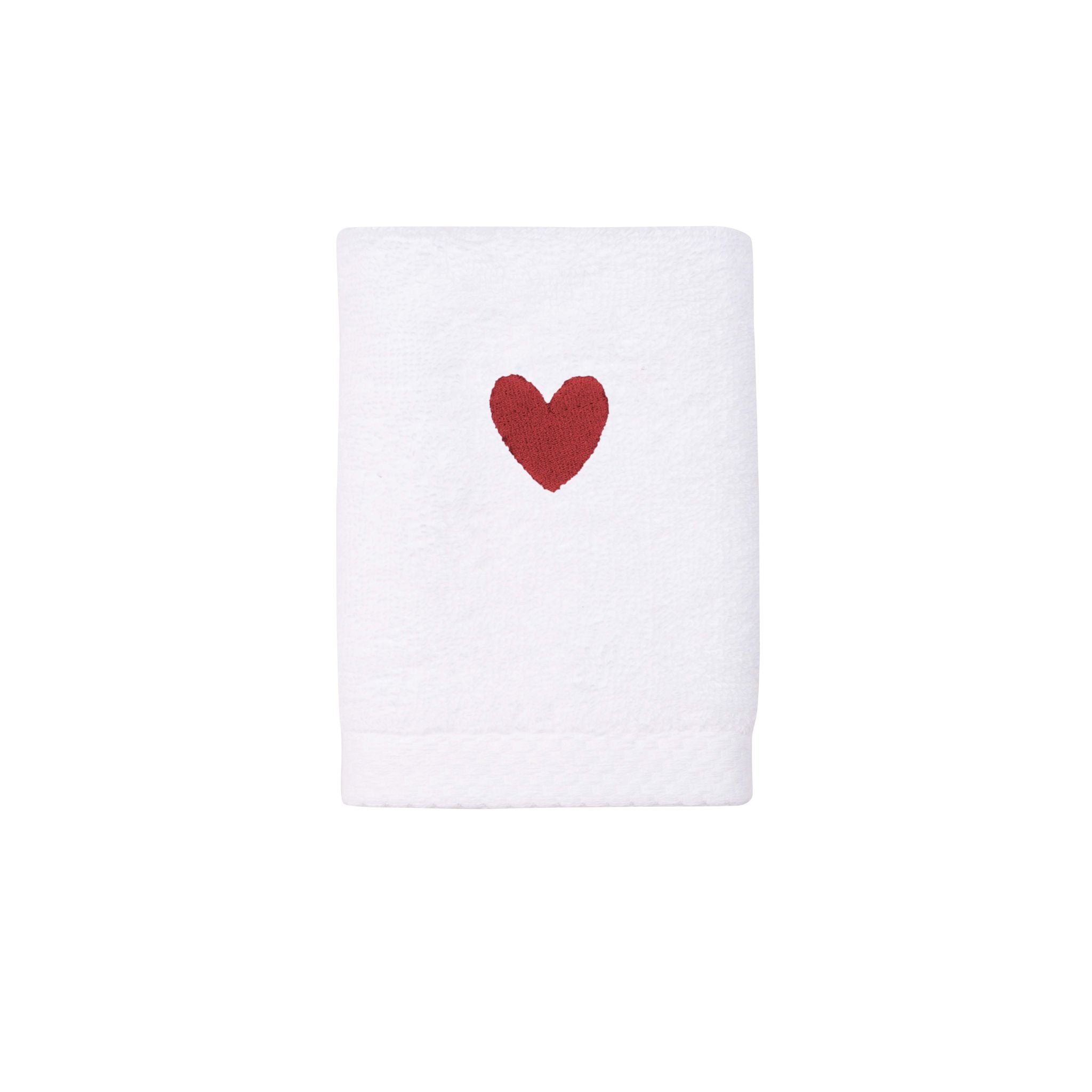 Luxus face towel with embroidered heart
