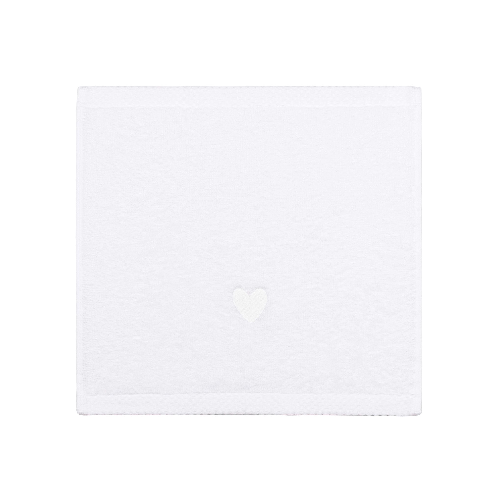 Luxus face towel with embroidered heart