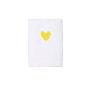 Luxus face towel with embroidered heart
