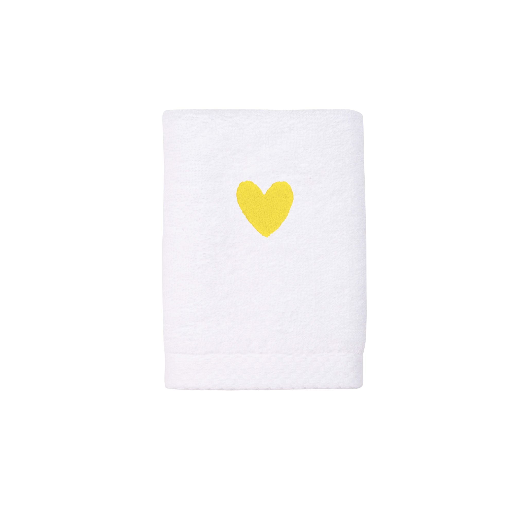 Luxus face towel with embroidered heart