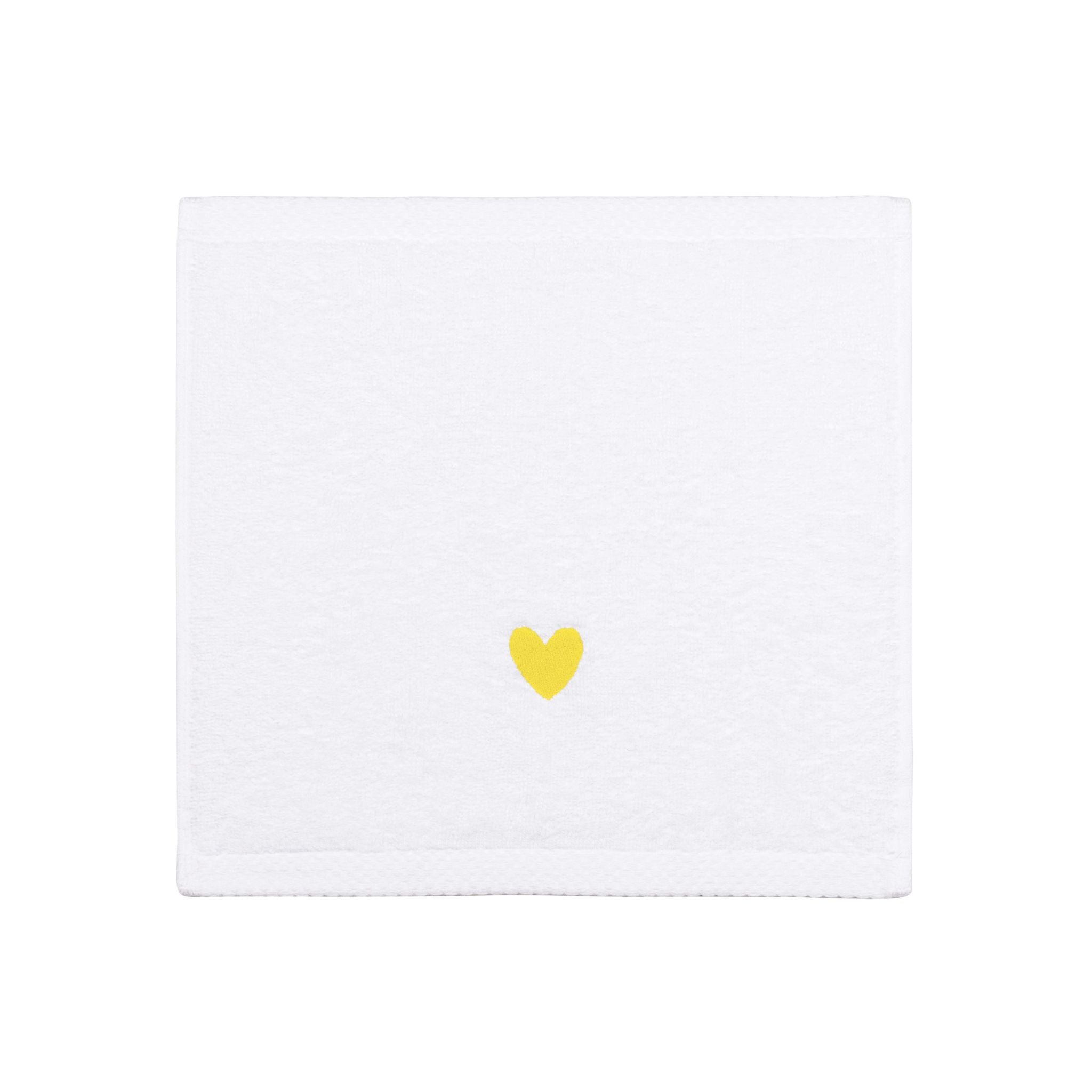 Luxus face towel with embroidered heart