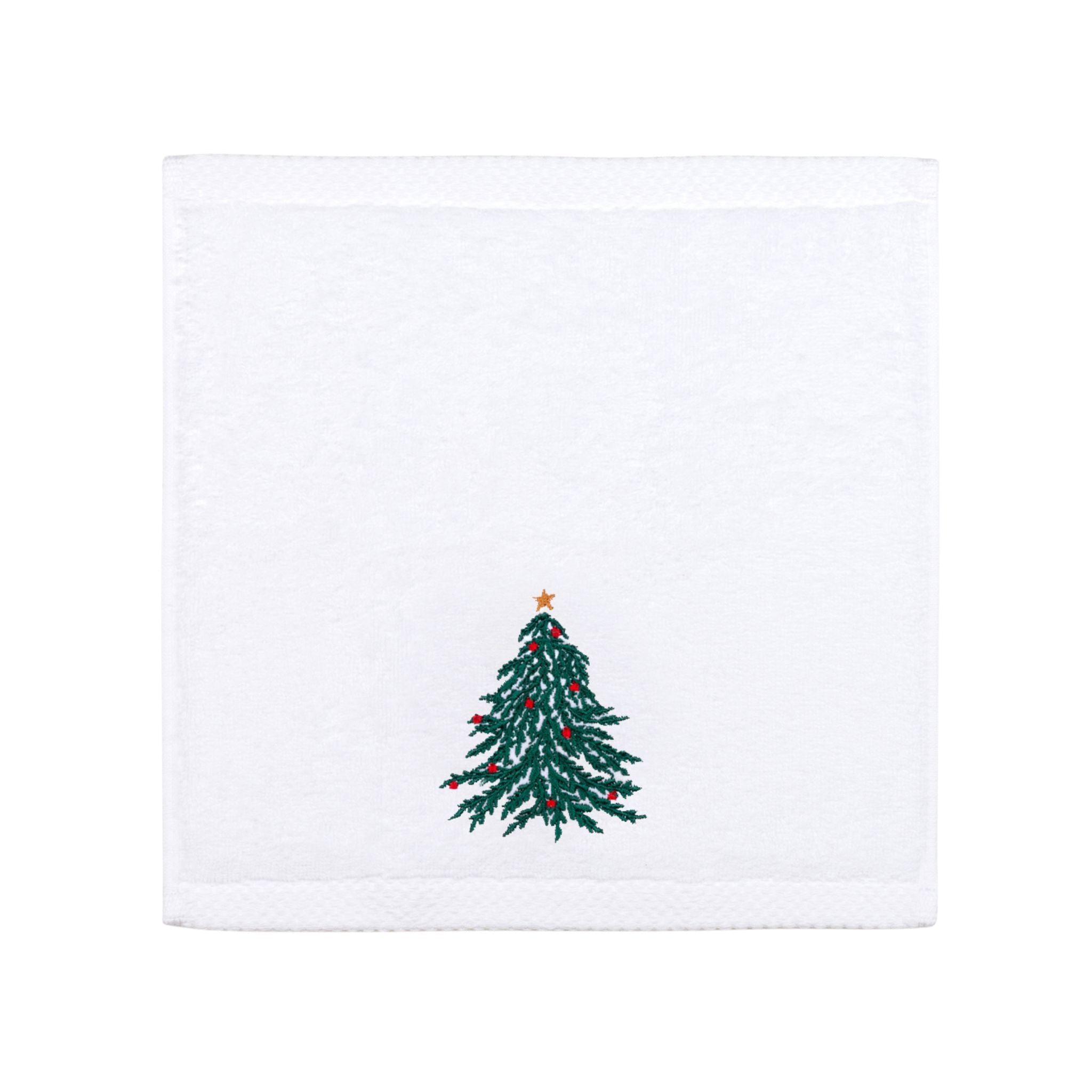 Face towel with christmas tree and wreath embroidery - Torres Novas