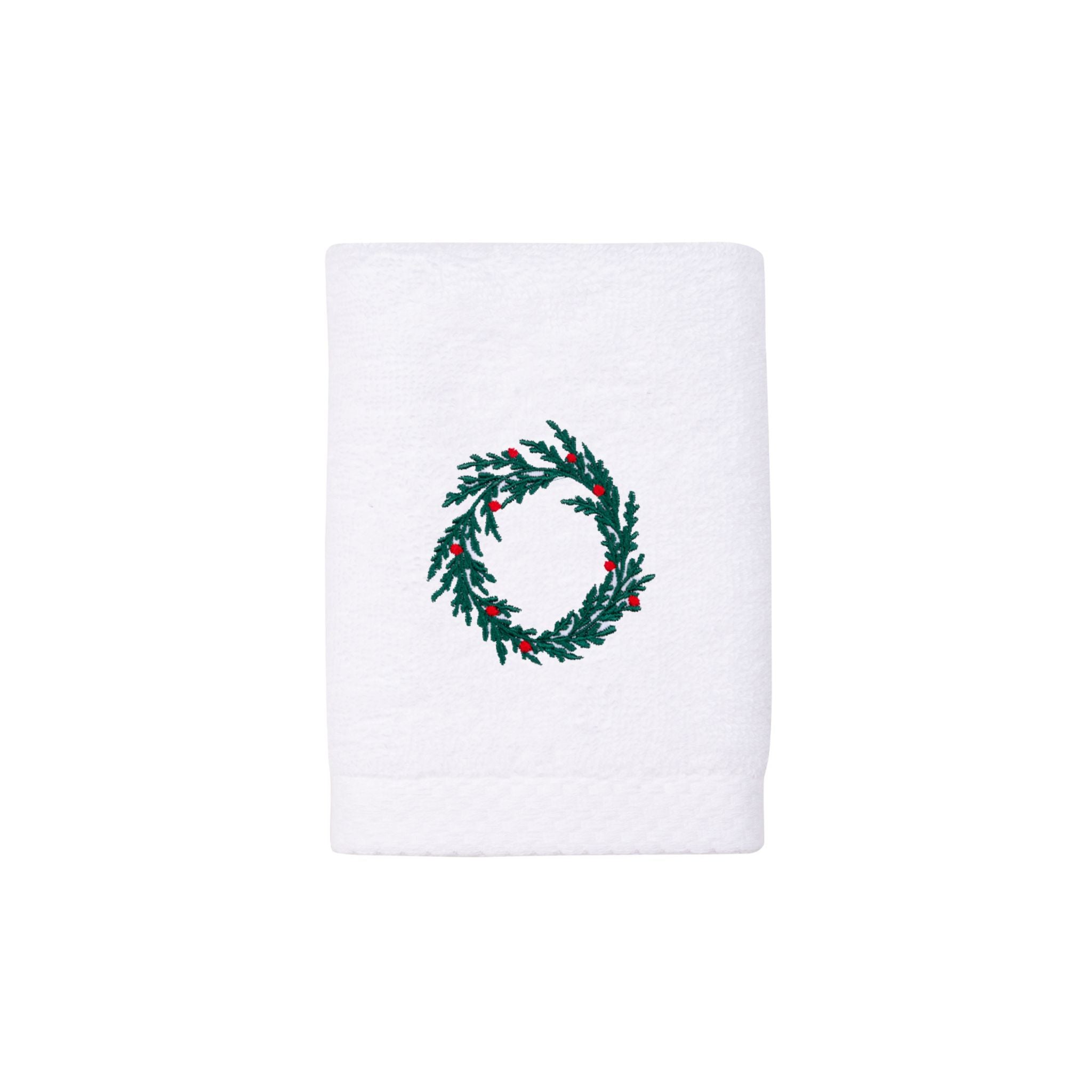 Face towel with christmas tree and wreath embroidery - Torres Novas