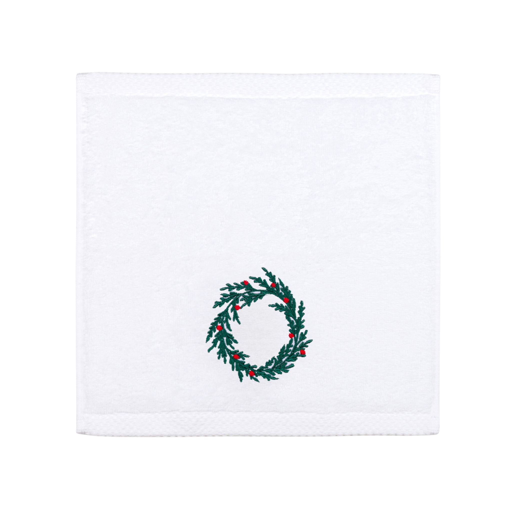 Face towel with christmas tree and wreath embroidery - Torres Novas