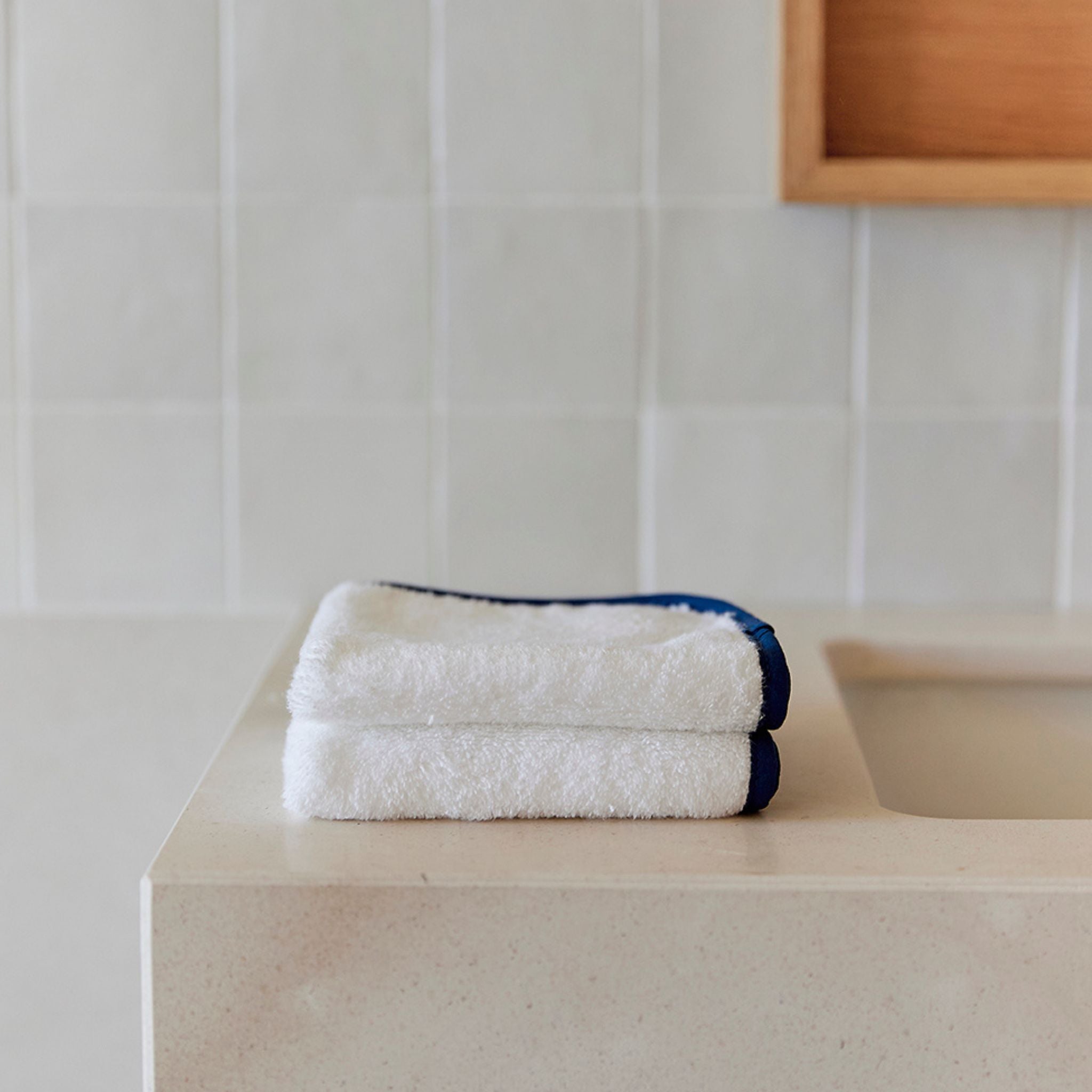 Navy blue Mira face towel
