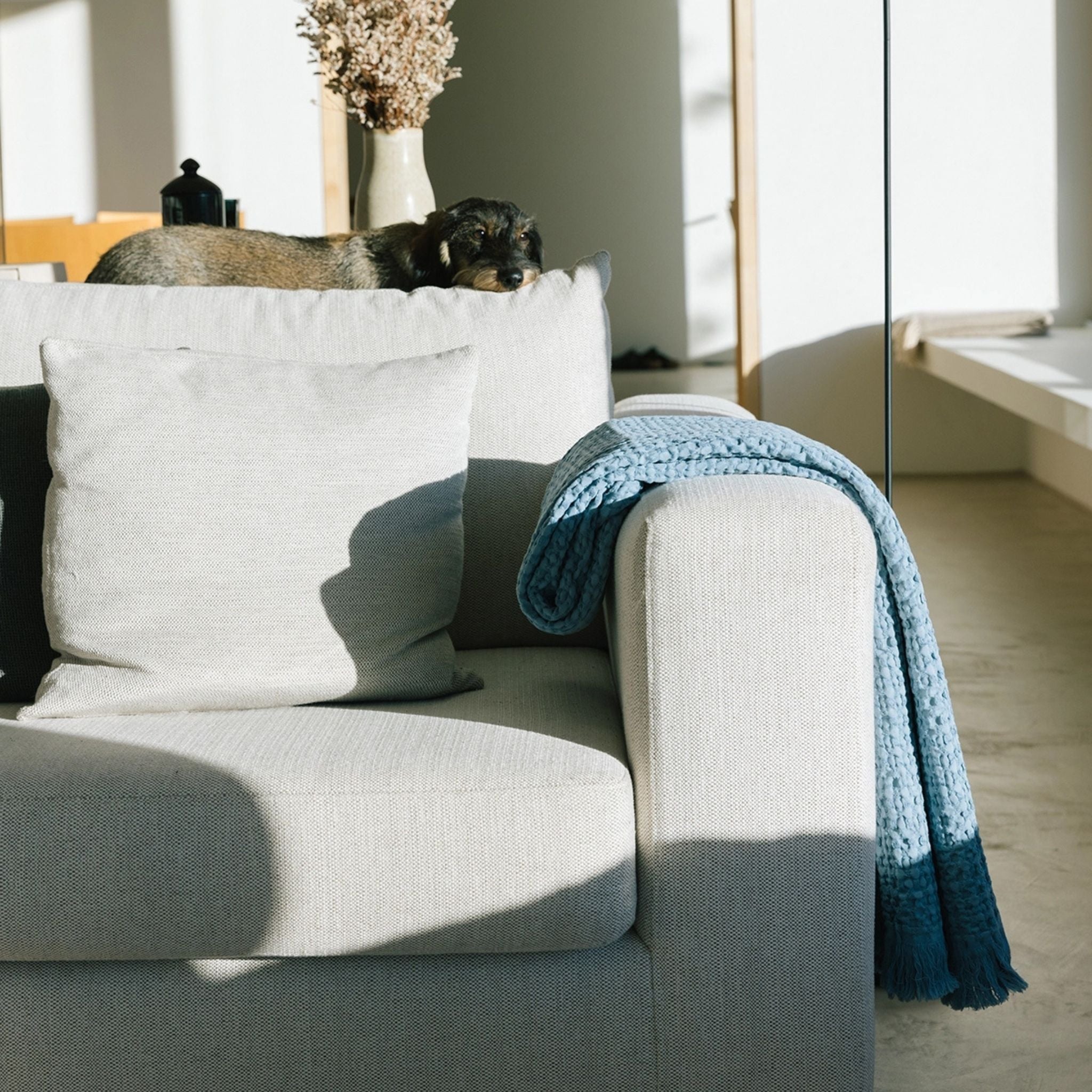 Blue Santa Luzia Waffle Bedspreads