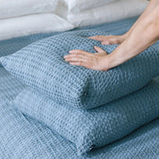 Blue Santa Luzia Waffle Bedspreads