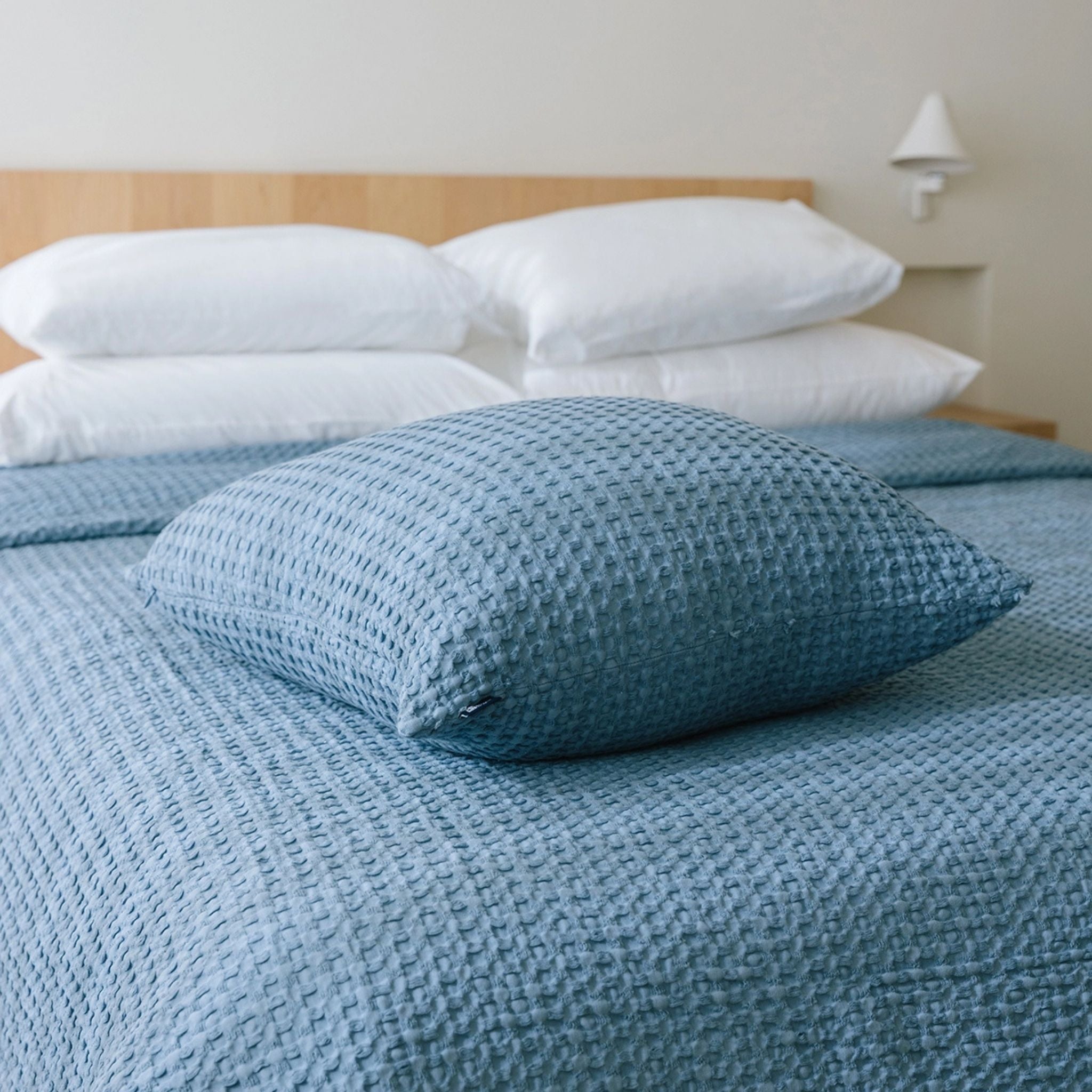 Blue Santa Luzia Waffle Bedspreads