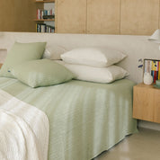 Khaki green Santa Luzia Waffle Bedspreads